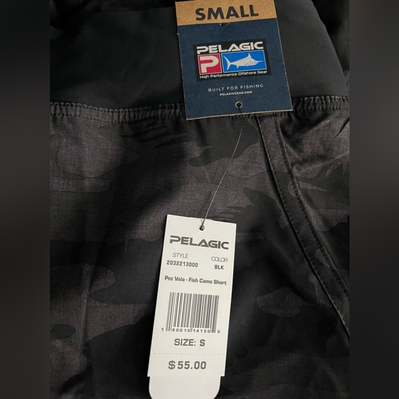 NWT: Pelagic Ws Pez Vela shorts in Fish Camo Black - size small - Picture 5 of 5
